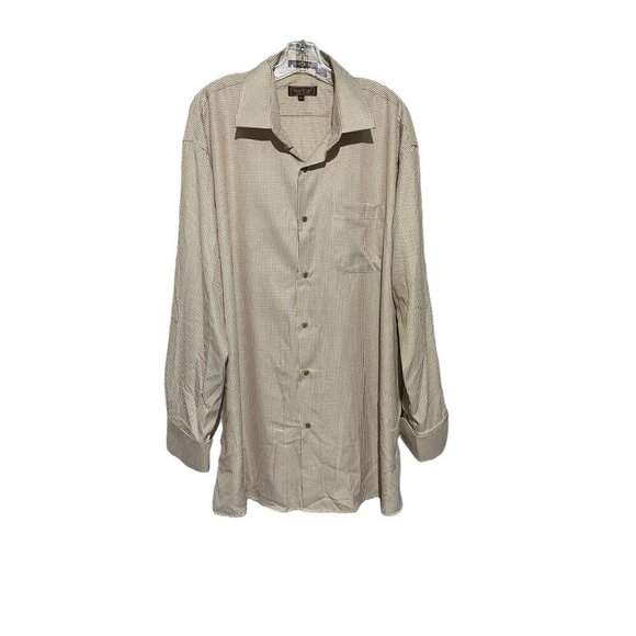 Henri Picard Men's Top Single Needle Tailoring Long Sleeve Button Down Shirt Cre - Picture 1 of 5